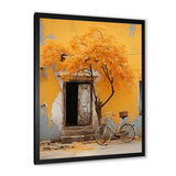 Yellow springtime florals bicycle I - Bicycle Canvas Wall Art