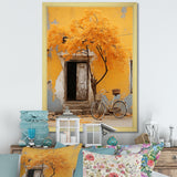Yellow springtime florals bicycle I - Bicycle Canvas Wall Art