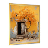 Yellow springtime florals bicycle I - Bicycle Canvas Wall Art