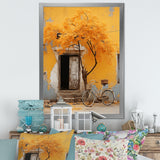 Yellow springtime florals bicycle I - Bicycle Canvas Wall Art