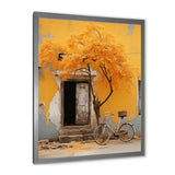 Yellow springtime florals bicycle I - Bicycle Canvas Wall Art