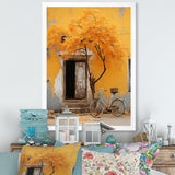 Yellow springtime florals bicycle I - Bicycle Canvas Wall Art