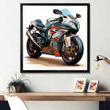 Orange and black Sleek Speed Motorcycle I - Motorcycle Canvas Wall Art