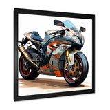 Orange and black Sleek Speed Motorcycle I - Motorcycle Canvas Wall Art
