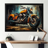 Yellow and black classic motorcycle cruiser I - Motorcycle Canvas Wall Art