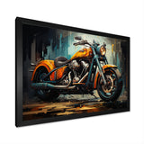 Yellow and black classic motorcycle cruiser I - Motorcycle Canvas Wall Art