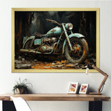 Blue and black classic motorcycle cruiser - Motorcycle Canvas Wall Art