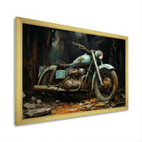 Blue and black classic motorcycle cruiser - Motorcycle Canvas Wall Art