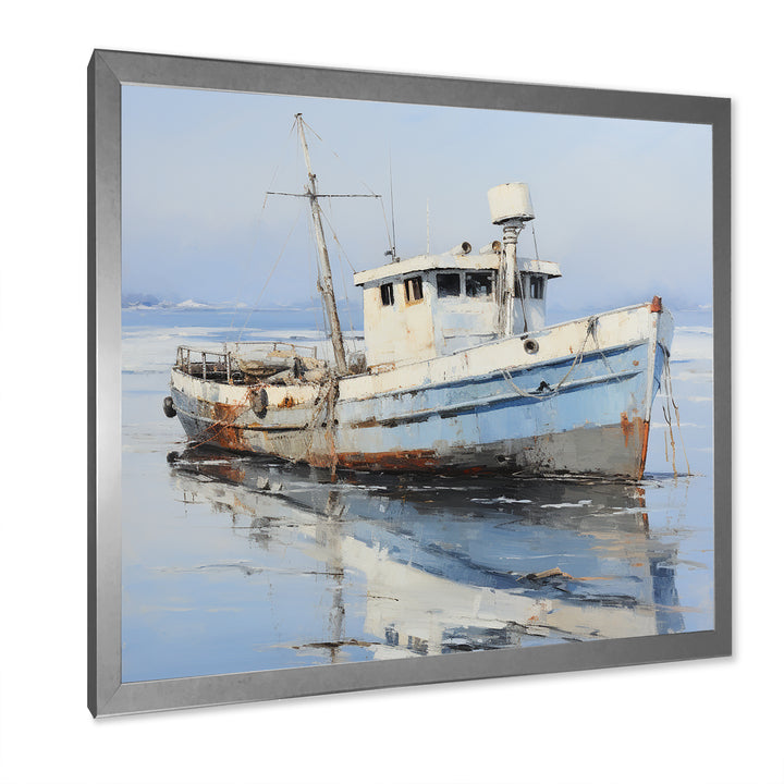 Tranquil waters fishing boat - Boat Canvas Wall Art