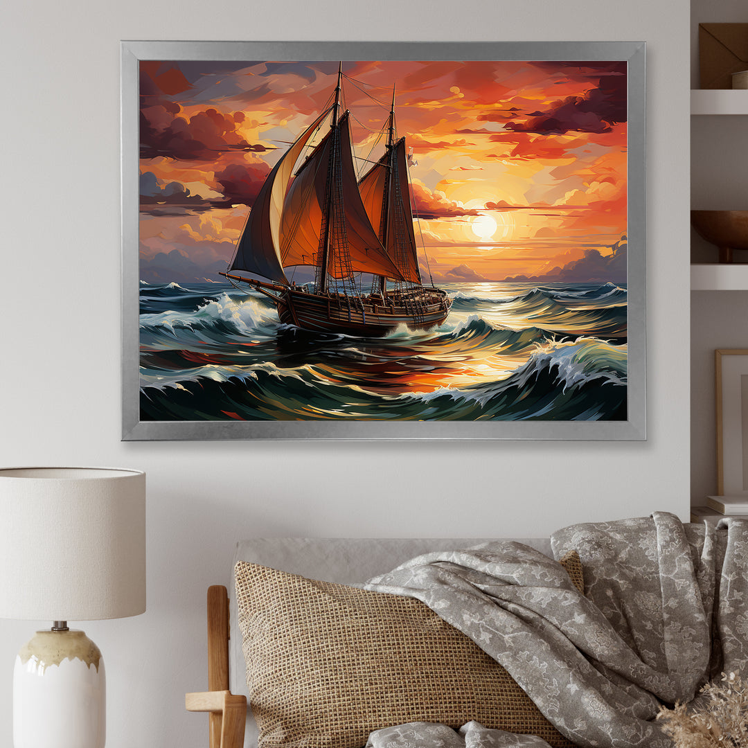 Pirate boat Spanish Legacy I - Boat Sailing Canvas Wall Art