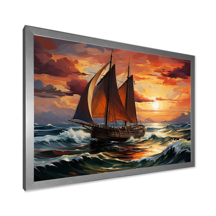 Pirate boat Spanish Legacy I - Boat Sailing Canvas Wall Art