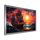 Pirate boat amidst Legacy I - Boat Sailing Canvas Wall Art