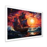 Pirate boat amidst Legacy I - Boat Sailing Canvas Wall Art