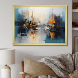 Moonlight sailboat collage horizon I - Boat Sailing Canvas Wall Art