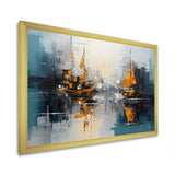Moonlight sailboat collage horizon I - Boat Sailing Canvas Wall Art