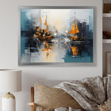 Moonlight sailboat collage horizon I - Boat Sailing Canvas Wall Art