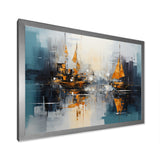 Moonlight sailboat collage horizon I - Boat Sailing Canvas Wall Art