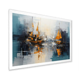 Moonlight sailboat collage horizon I - Boat Sailing Canvas Wall Art