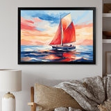 Sunset Sailing boat I - Boat Sailing Canvas Wall Art
