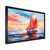 Sunset Sailing boat I - Boat Sailing Canvas Wall Art