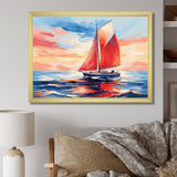 Sunset Sailing boat I - Boat Sailing Canvas Wall Art