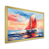 Sunset Sailing boat I - Boat Sailing Canvas Wall Art