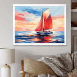 Sunset Sailing boat I - Boat Sailing Canvas Wall Art