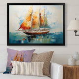 Moonlight sailboat horizon I - Boat Sailing Canvas Wall Art