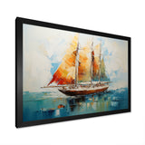 Moonlight sailboat horizon I - Boat Sailing Canvas Wall Art