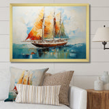 Moonlight sailboat horizon I - Boat Sailing Canvas Wall Art