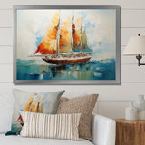 Moonlight sailboat horizon I - Boat Sailing Canvas Wall Art