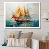 Moonlight sailboat horizon I - Boat Sailing Canvas Wall Art