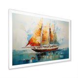Moonlight sailboat horizon I - Boat Sailing Canvas Wall Art