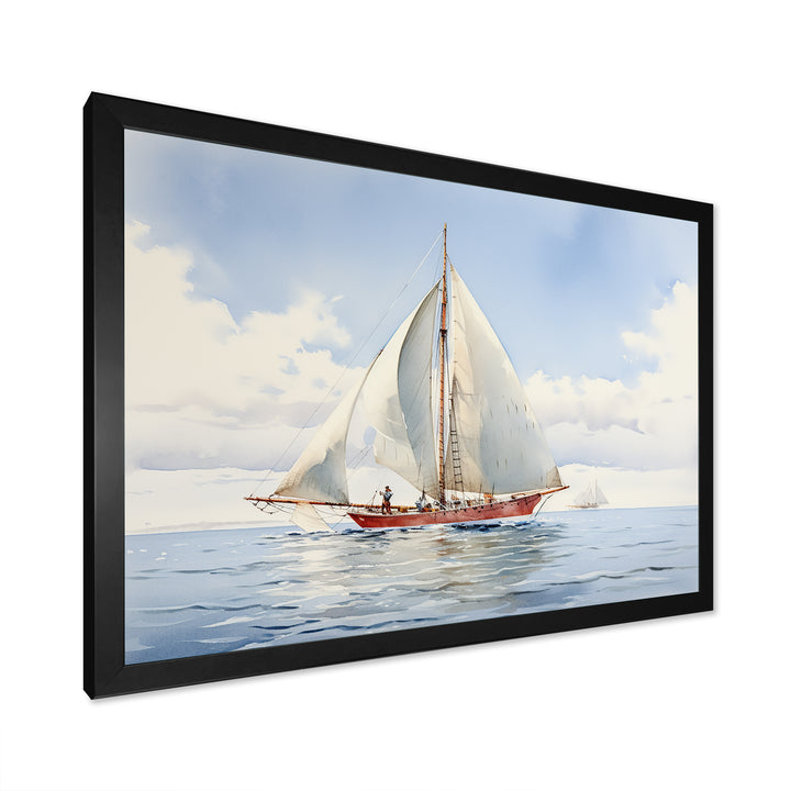 Seafaring Symphony Sailboat Serenity - Boat Sailing Canvas Wall Art