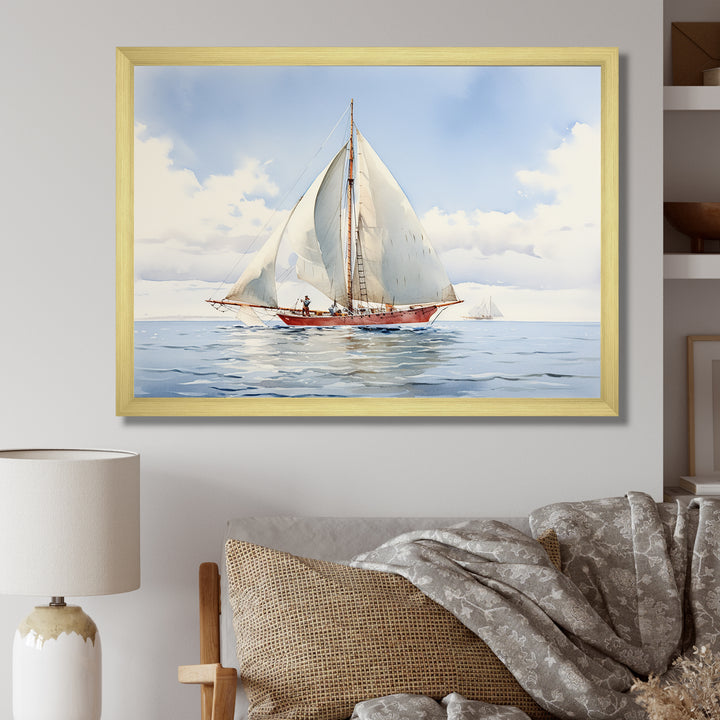Seafaring Symphony Sailboat Serenity - Boat Sailing Canvas Wall Art
