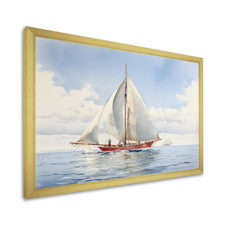 Seafaring Symphony Sailboat Serenity - Boat Sailing Canvas Wall Art