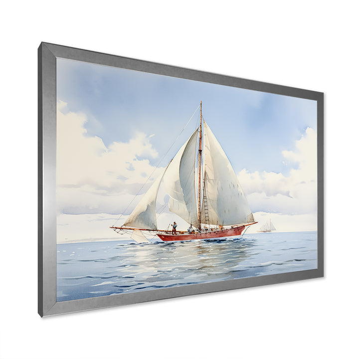 Seafaring Symphony Sailboat Serenity - Boat Sailing Canvas Wall Art