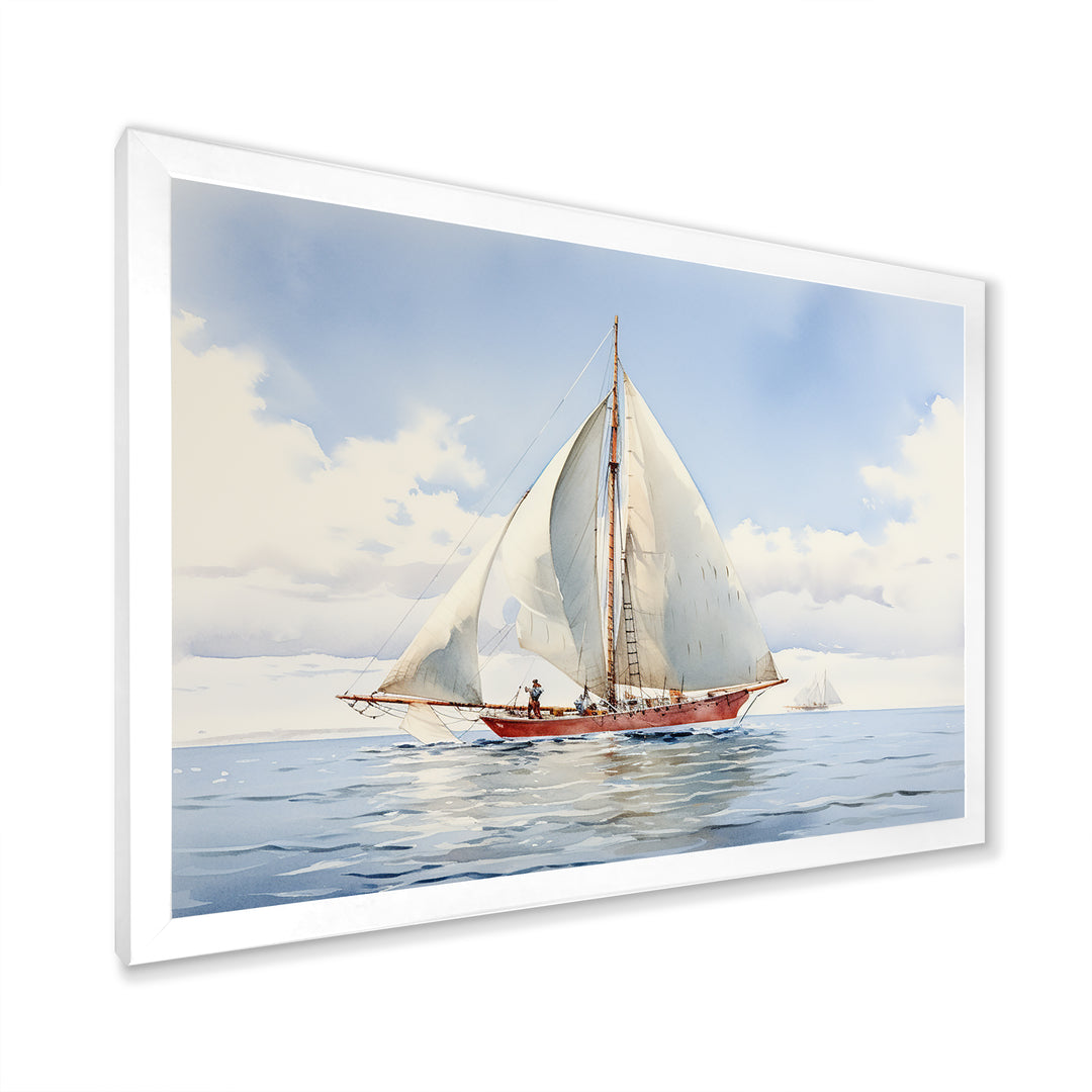 Seafaring Symphony Sailboat Serenity - Boat Sailing Canvas Wall Art