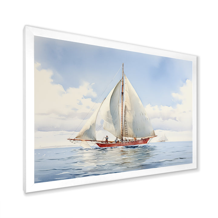 Seafaring Symphony Sailboat Serenity - Boat Sailing Canvas Wall Art