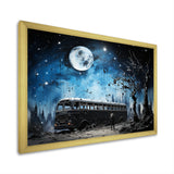 Moonlight urban bus - Bus Canvas Wall Art