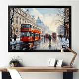 London urban red bus in UK - Bus Canvas Wall Art