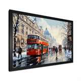 London urban red bus in UK - Bus Canvas Wall Art