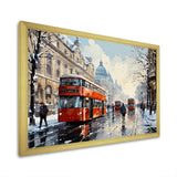 London urban red bus in UK - Bus Canvas Wall Art