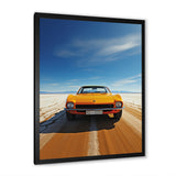Yellow American muscle Car speedway - Car Muscle Car Canvas Wall Art