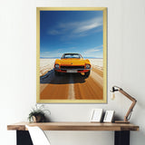 Yellow American muscle Car speedway - Car Muscle Car Canvas Wall Art