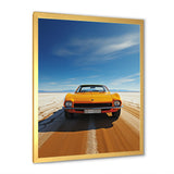 Yellow American muscle Car speedway - Car Muscle Car Canvas Wall Art