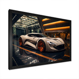 Orange and beige Exotic sportcar showcase - Transportation Canvas Wall Art