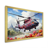 Helicopter springtime flowers horizon - Helicopter Canvas Wall Art