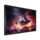 Wealthy Helicopter over Money - Helicopter Canvas Wall Art