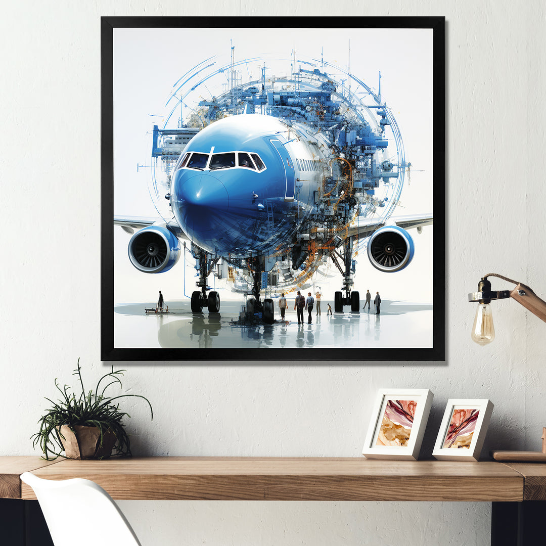 Air plane macro blueprint - Plane Canvas Wall Art